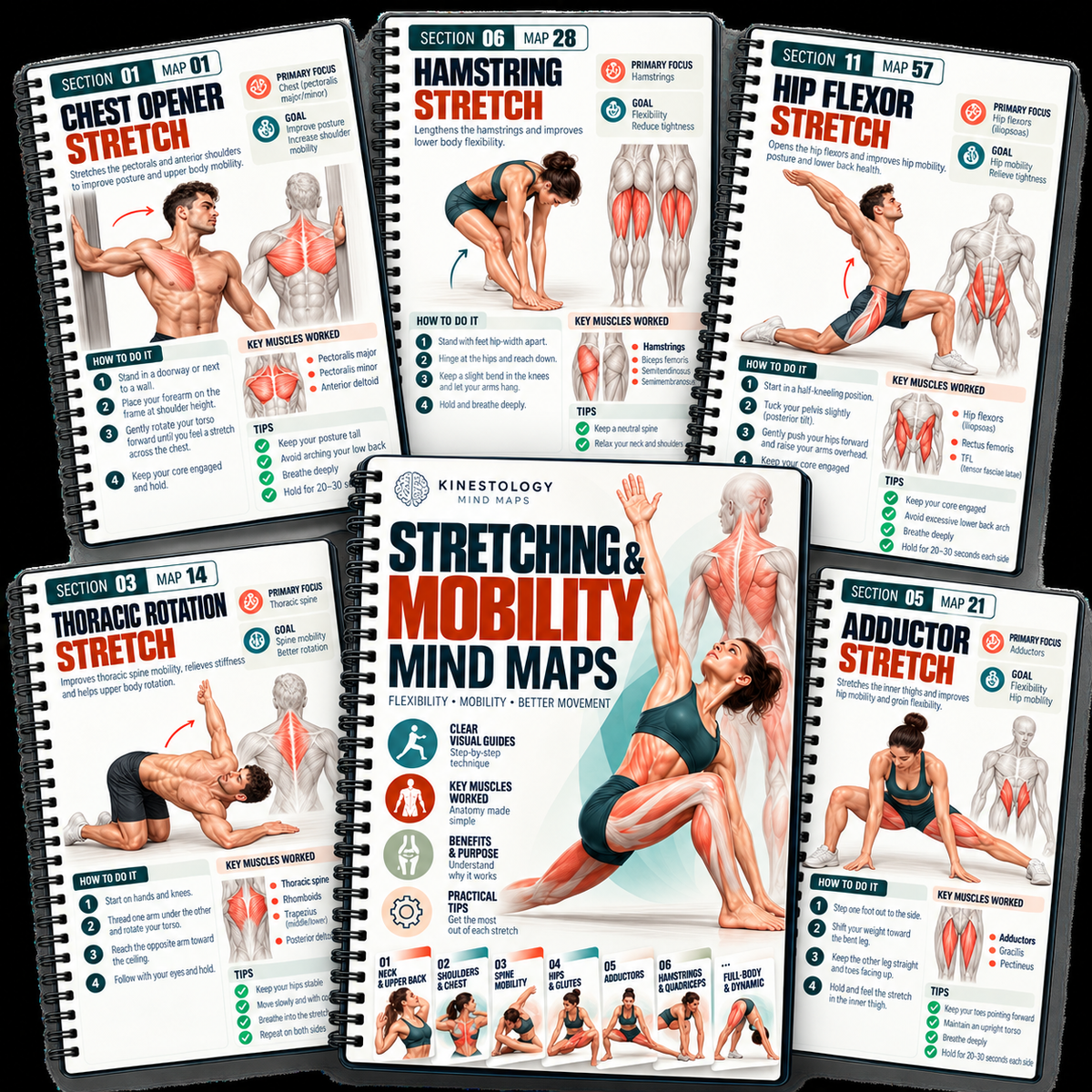 60 Stretching & Mobility Mind Maps 🤸‍♀️